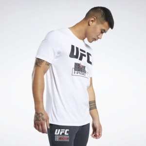 Koszulki Męskie Reebok UFC FG Fight Week Białe PL 63XLITC